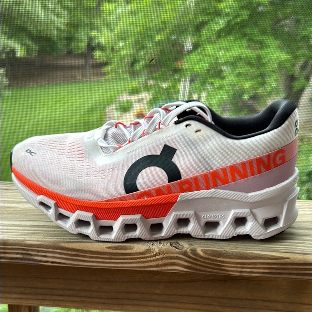 On Running Cloud Monster Athletic Shoes - White and Orange